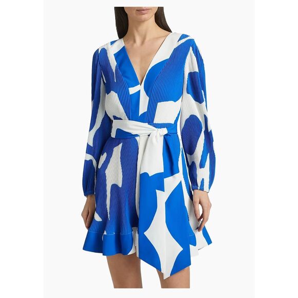 Milly $450 Liv Grand Foliage Pleated Minidress Size 2 - Picture 2 of 13